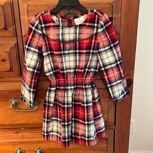 Hanna Andersson Girl’s Red Plaid Flannel Dress Size 5 Preloved